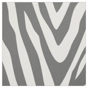 Charcoal Gray Zebra Print Large Scale Stoff