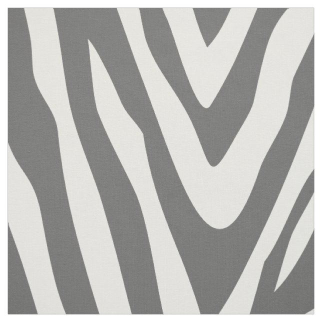 Charcoal Gray Zebra Print Large Scale Stoff (Muster)