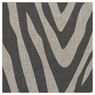 Charcoal Gray Zebra Print Large Scale Stoff