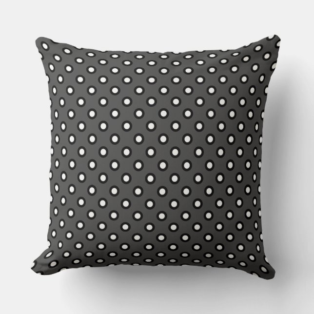 Charcoal Grey Dotty Sofa Cushion Kissen (Vorderseite)
