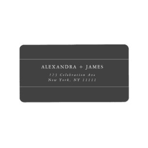 Charcoal Grey Large Modern Return Address Label Adressaufkleber