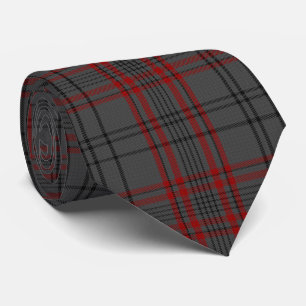 Charcoal Grey Red Kariert Tartan Flannel Krawatte