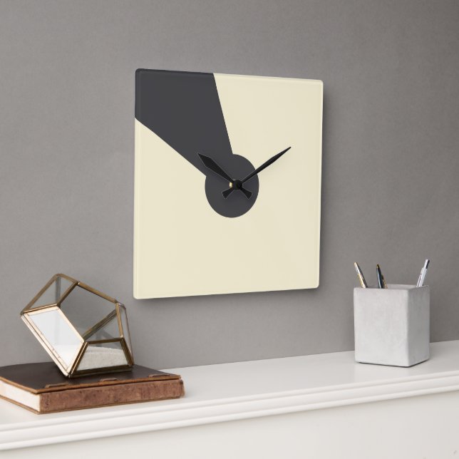 Charcoal keyhole Wall clock Quadratische Wanduhr (Büro)