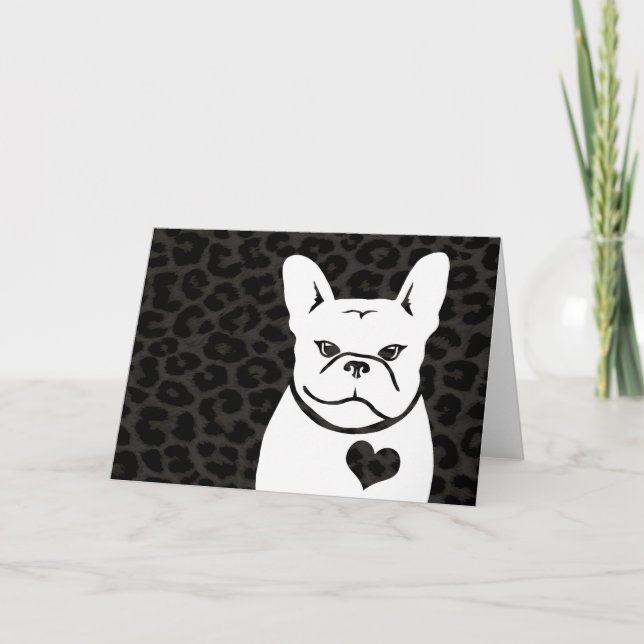 CHARCOAL LEOPARD FRENCHIE-Karte Karte (Vorderseite)