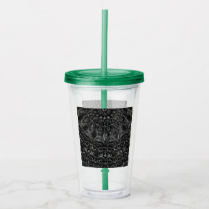Charcoal Mandala Acrylic Tumbler Acryltrinkbecher