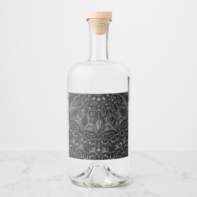 Charcoal Mandala Alkoholflaschenetikett (Vorderseite)