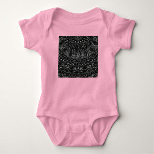 Charcoal Mandala Baby Bodysuit Strampler