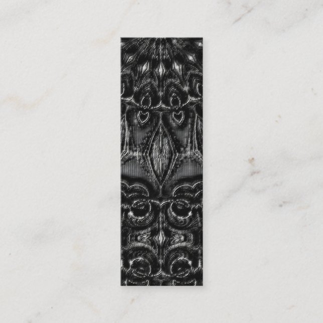 Charcoal Mandala Business Card Mini Visitenkarte (Vorderseite)