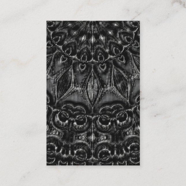 Charcoal Mandala Business Card Visitenkarte (Vorderseite)