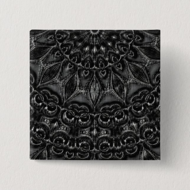 Charcoal Mandala Button (Vorderseite)