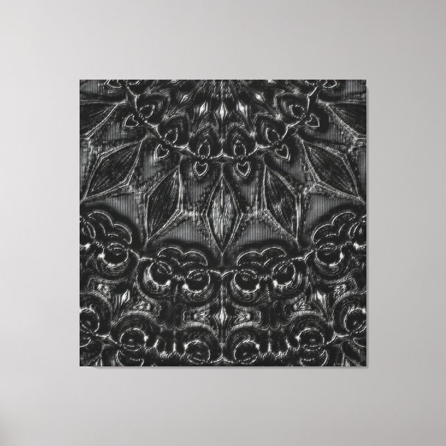 Charcoal Mandala Canvas Print Leinwanddruck (Vorderseite)