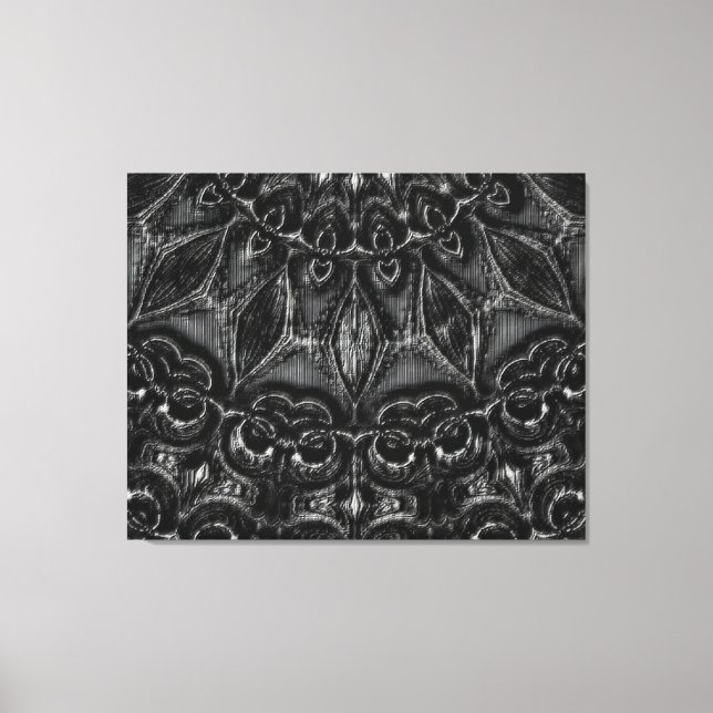 Charcoal Mandala Canvas Print Leinwanddruck (Vorderseite)