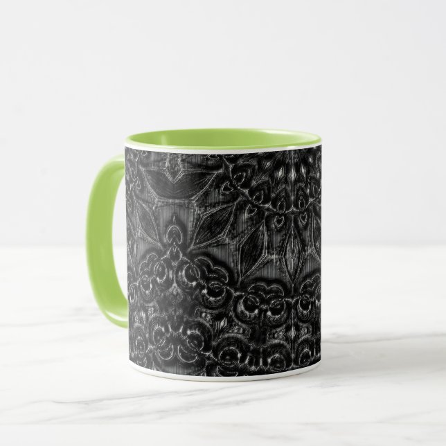 Charcoal Mandala Coffee Tasse (Vorderseite Links)