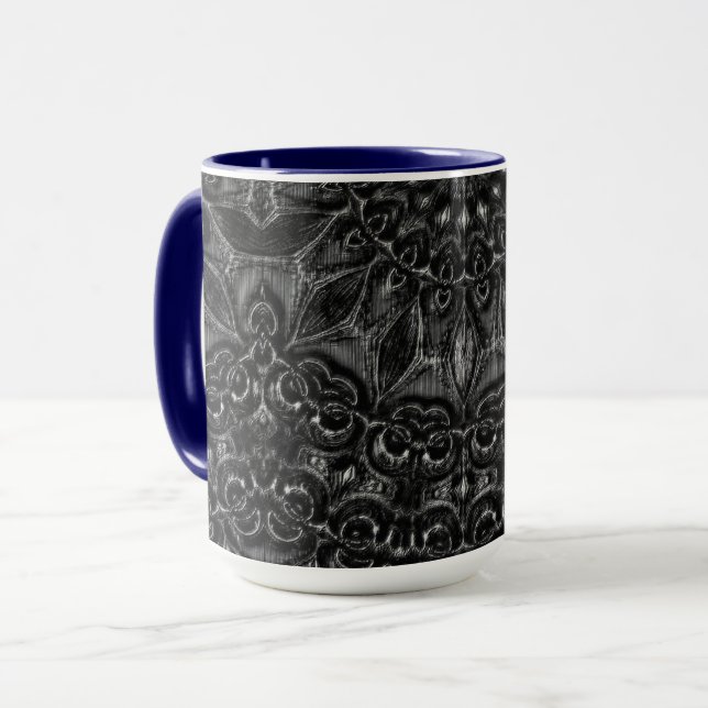 Charcoal Mandala Coffee Tasse (Vorderseite Links)