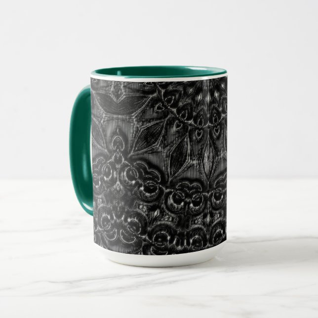 Charcoal Mandala Coffee Tasse (Vorderseite Links)