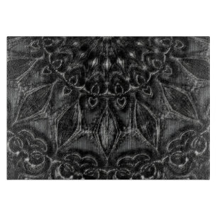 Charcoal Mandala Cutting Board Schneidebrett