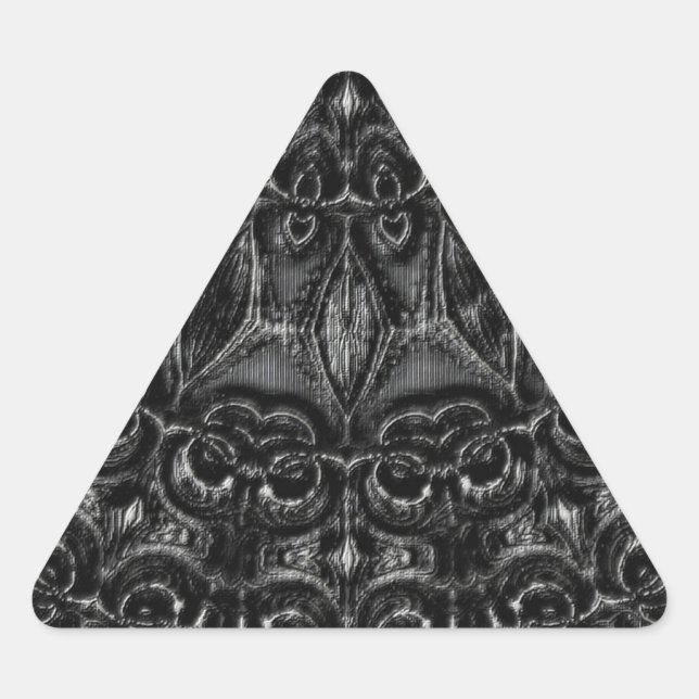 Charcoal Mandala Dreieckiger Aufkleber (Vorderseite)