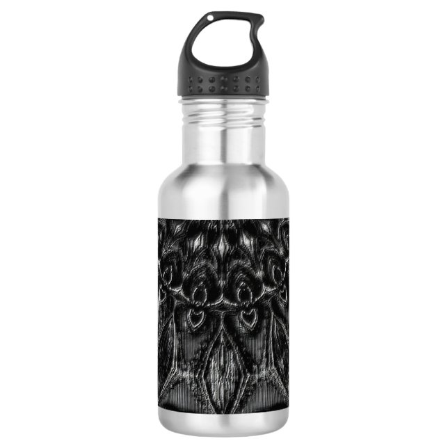 Charcoal Mandala Edelstahlflasche (Vorderseite)
