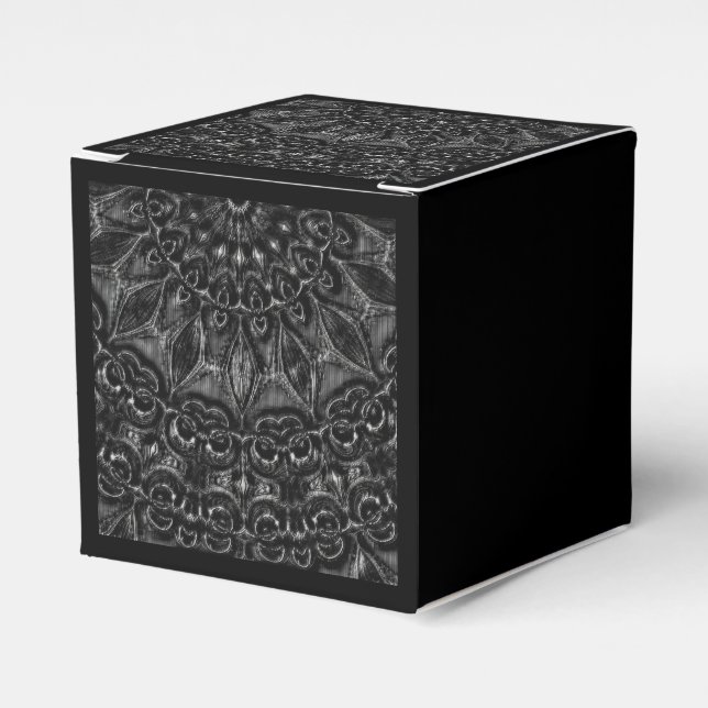 Charcoal Mandala Favor Box Geschenkschachtel (Vorderseite)