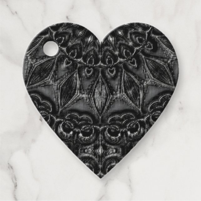 Charcoal Mandala Favor Tags Geschenkanhänger (Vorderseite)
