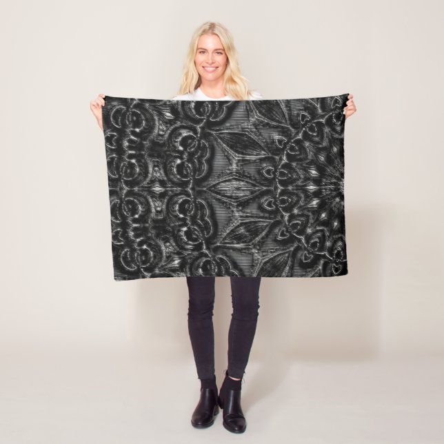 Charcoal Mandala Fleece Blanket (Beispiel)