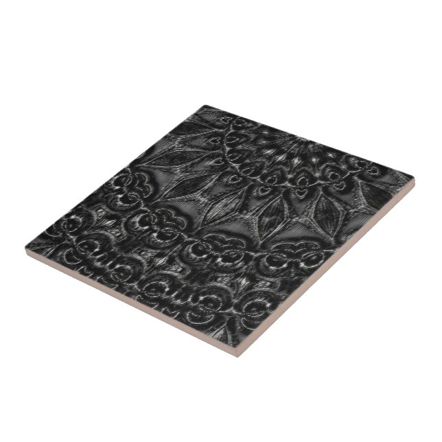 Charcoal Mandala Fliese (Seite)