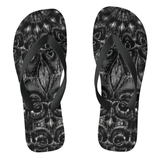 Charcoal Mandala Flip Flops (Fußbett)