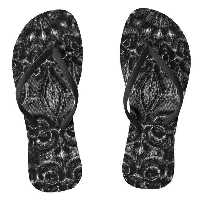 Charcoal Mandala Flip Flops (Fußbett)