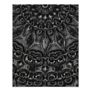 Charcoal Mandala Foto Print