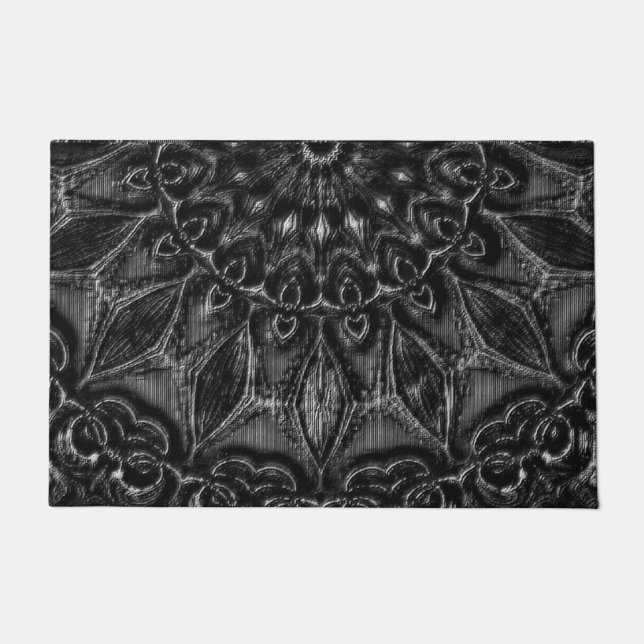 Charcoal Mandala Fußmatte (Vorderseite)