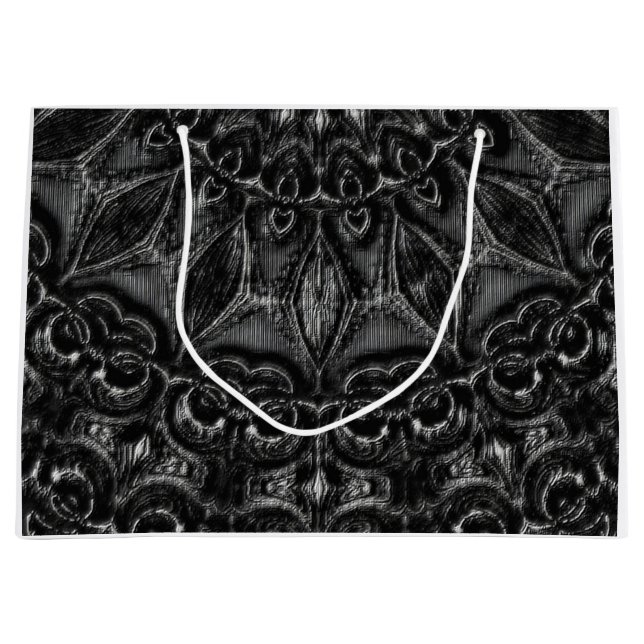 Charcoal Mandala Große Geschenktüte (Vorderseite)