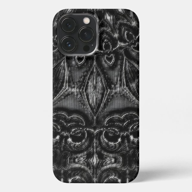 Charcoal Mandala iPhone Hülle (Rückseite)