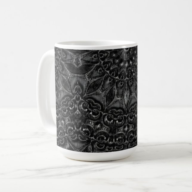 Charcoal Mandala Kaffeetasse (Vorderseite Links)