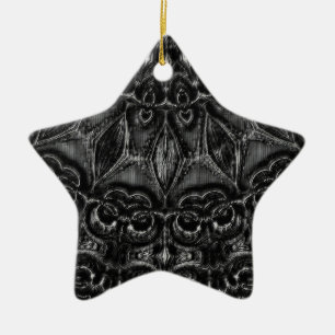 Charcoal Mandala Keramik Ornament