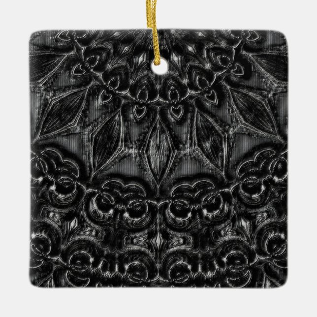 Charcoal Mandala Keramikornament (Vorderseite)