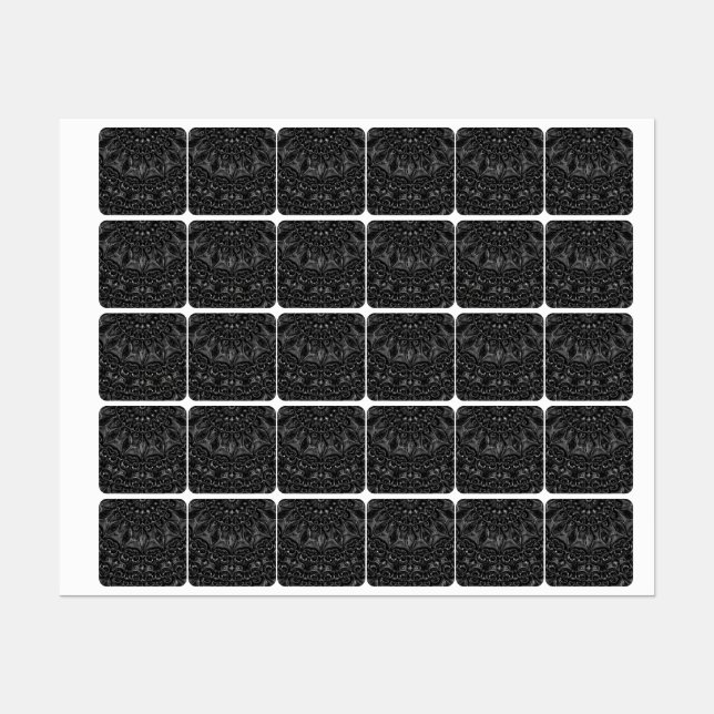 Charcoal Mandala  Labels Etiketten (Blatt)