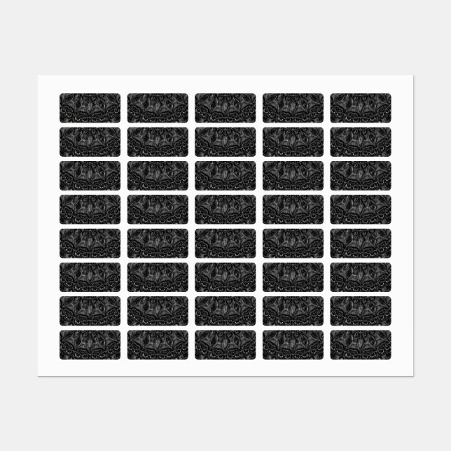 Charcoal Mandala  Labels Etiketten (Blatt)