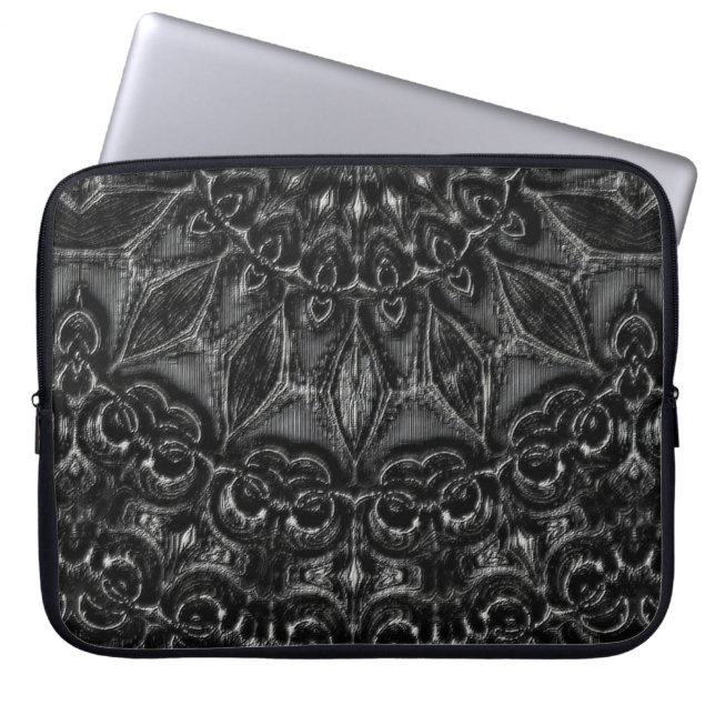 Charcoal Mandala Laptop Sleeve (Vorderseite)