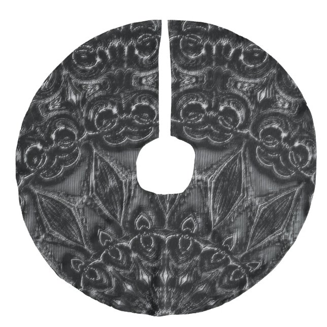 Charcoal Mandala Leinenimitat Weihnachtsbaumdecke (Vorderseite)
