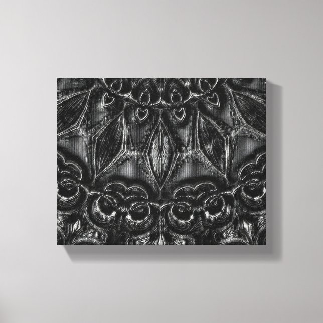 Charcoal Mandala Leinwanddruck (Vorderseite)