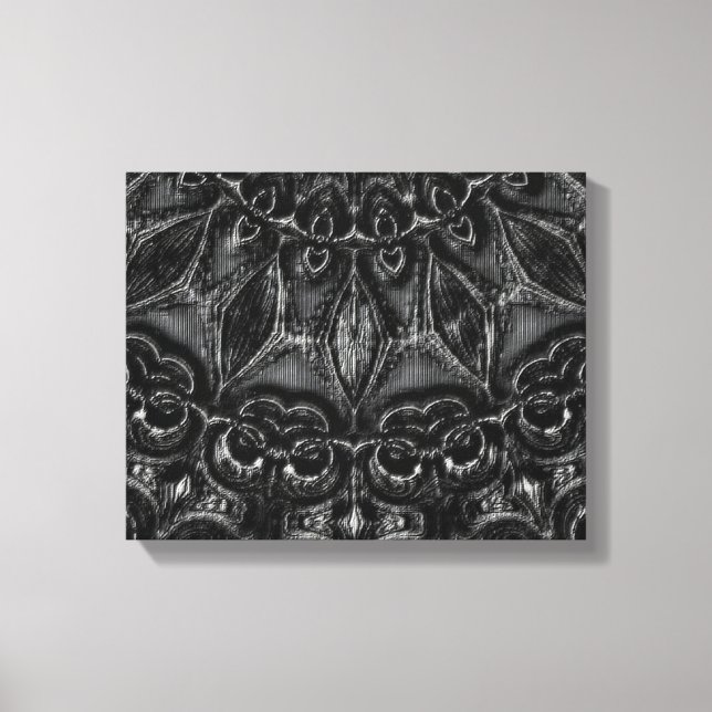 Charcoal Mandala Leinwanddruck (Vorderseite)
