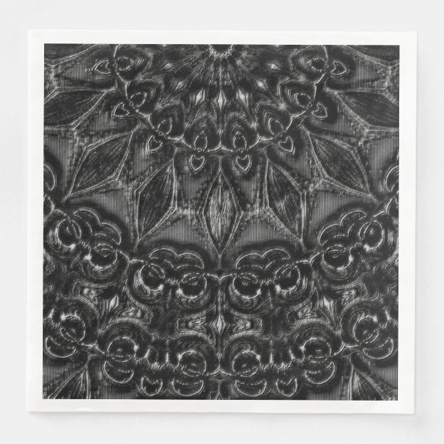 Charcoal Mandala Napkins Serviette (Vorderseite)