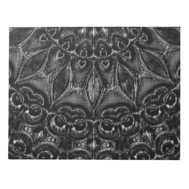 Charcoal Mandala Notepad Notizblock (Vorderseite)