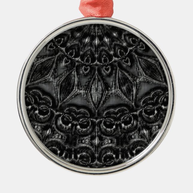 Charcoal Mandala Ornament Aus Metall (Vorne)