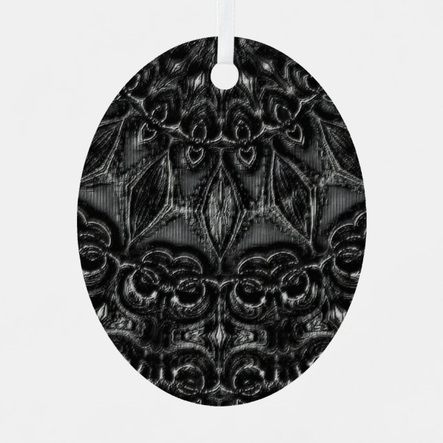 Charcoal Mandala Ornament Aus Metall (Vorderseite)