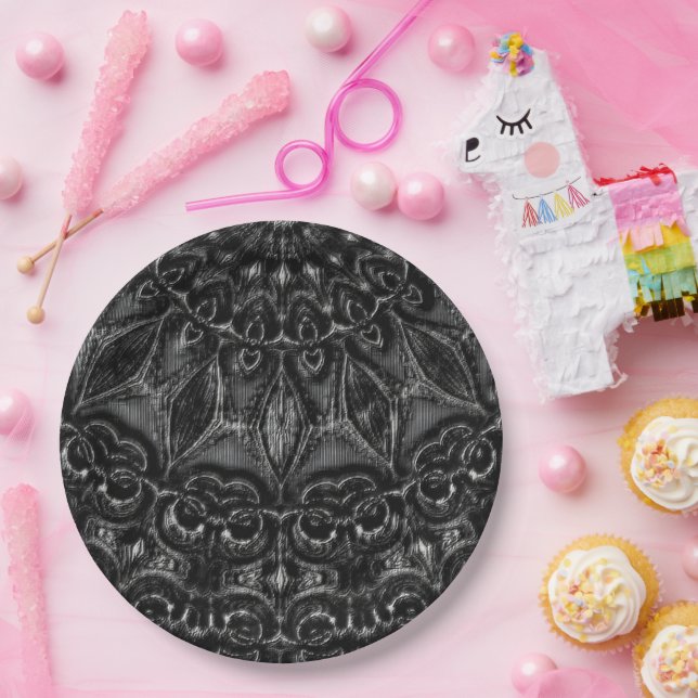 Charcoal Mandala Pappteller (Party)