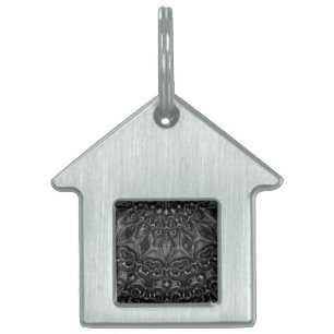 Charcoal Mandala Pet ID Tag Tiermarke