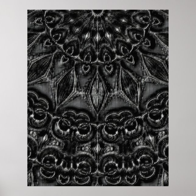 Charcoal Mandala Poster (Vorne)