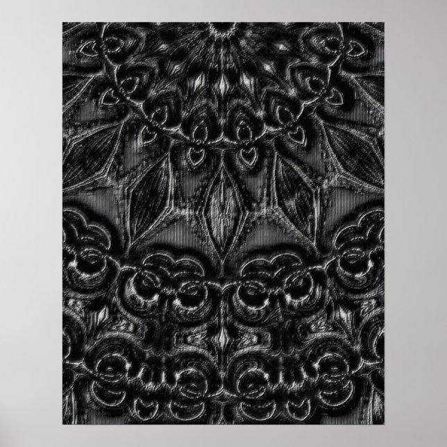 Charcoal Mandala  Poster (Vorne)
