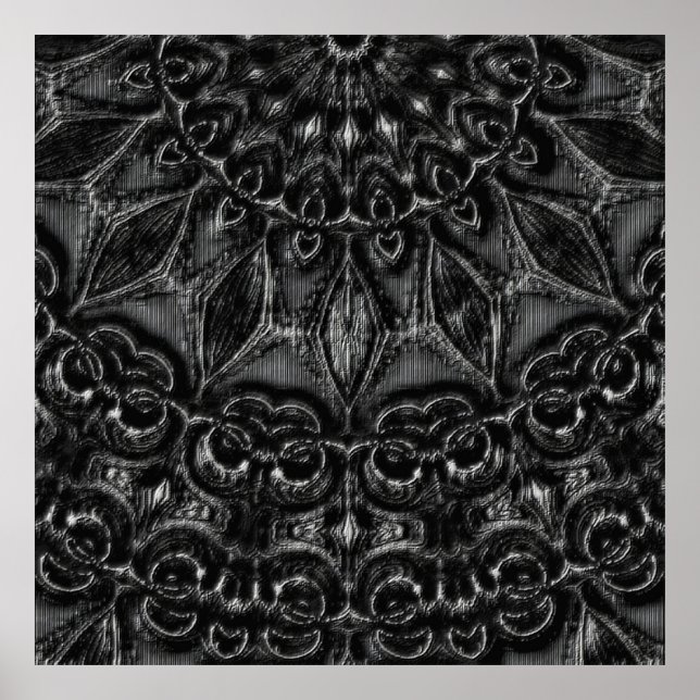 Charcoal Mandala Poster (Vorne)